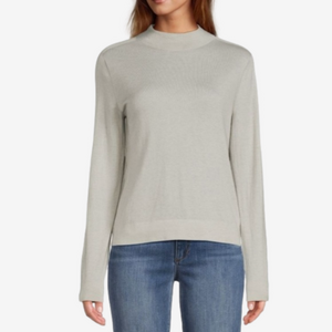 Vince Wool Cashmere Blend Mock Neck Sweater in Gray Size Large